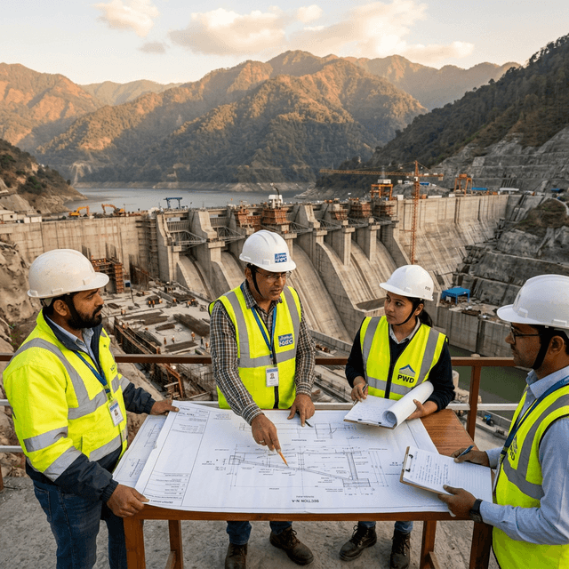 Civil engineering at Indian dam construction